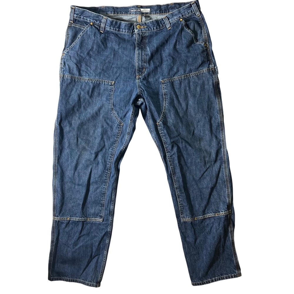 Carhartt Mens Loose Fit Double Front Utility Logger‎ Jeans Blue 42x34 104944-H45